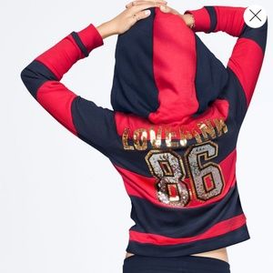 V.S. Pink Sequin Bling Rugby Perfect Full Zip